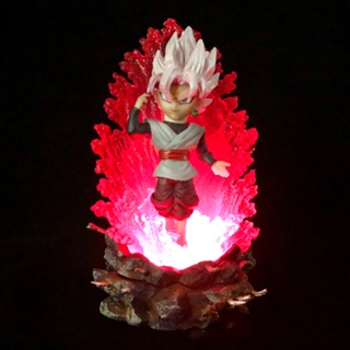 Anime Dragon Ball GK Pink Sun Goku LeaGueLG Saiyan Battle Scene Illuminated Action Figure 13cm PVC Model Car Ornaments T