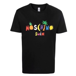 [S-5XL] Maschino เสื้อยืดแขนสั้น คอกลม พิมพ์ลายตัวอักษร สับปะรด กล้วย สําหรับผู้ชาย และผู้หญิง