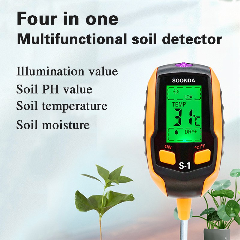 4in1-เครื่องวัดค่าดิน-soil-ph-meter-ความชื้น-อุณหภูมิ-แสง-เครื่องวัดดิน-ระบบดิจิตอล-soil-survey-instrument