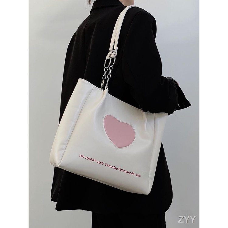 love-tote-bag-กระเป๋านักเรียนขนาดใหญ่-2023-สาวใหม่-all-match