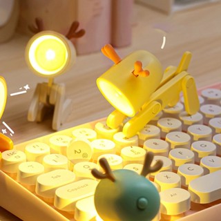 โคมไฟตั้งโต๊ะ LED รูปกวางน้อยน่ารัก ขนาดเล็ก DIY สําหรับตกแต่ง