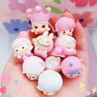 【ของแท้】ตุ๊กตาฟิกเกอร์ Popmart Pop Bean 5 Cherry Blossom Lying ขนาดเล็ก ของขวัญ สําหรับตกแต่ง