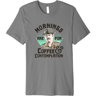 Stranger things HOPPER ตอนเช้าสำหรับ Coffee contemplation Premium T-Shirt