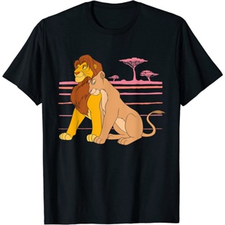 เสื้อแขนสั้น เสื้อยืด The Lion King Simba and Nala Love T-Shirt. Fashion Clothing Tops For Distro Character P_05