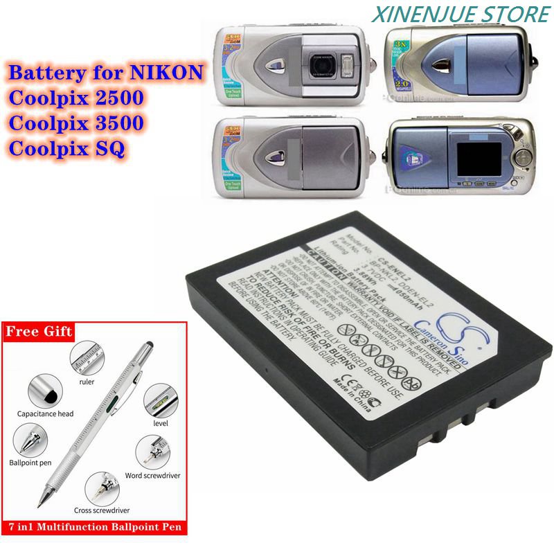 แบตเตอรี่กล้อง3-7v-1050mah-en-el2-9904-bp-nkl2-dden-el2สำหรับ-nikon-coolpix-2500-coolpix-3500-coolpix-sq