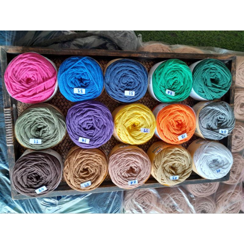 เชือกทอกลม-cotton-cord-2-5mm100m-candy-yarn-สำหรับถัก-นิตติ้ง-โครเชต์-กระเป๋าถือกระเป๋าสะพาย