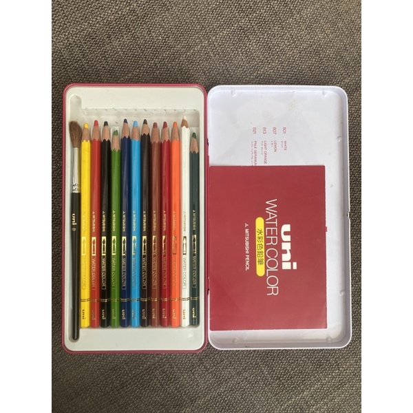 มือสอง-chanel2hand99-uni-mitsubishi-pencil-water-color-12-color-set-uwc24c-japan-import-ดินสอสี-สีน้ำ-นำเข้าจากญี่ปุ่น