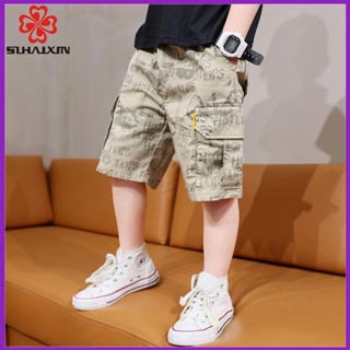 กางเกงเด็ก ผ้าคอตต้อน 3-14ปี แบบบาง ทรงหลวม แฟชั่นฤดูร้อน สําหรับเด็กผู้ชาย กางเกงขาสั้นเด็กผู้ชาย