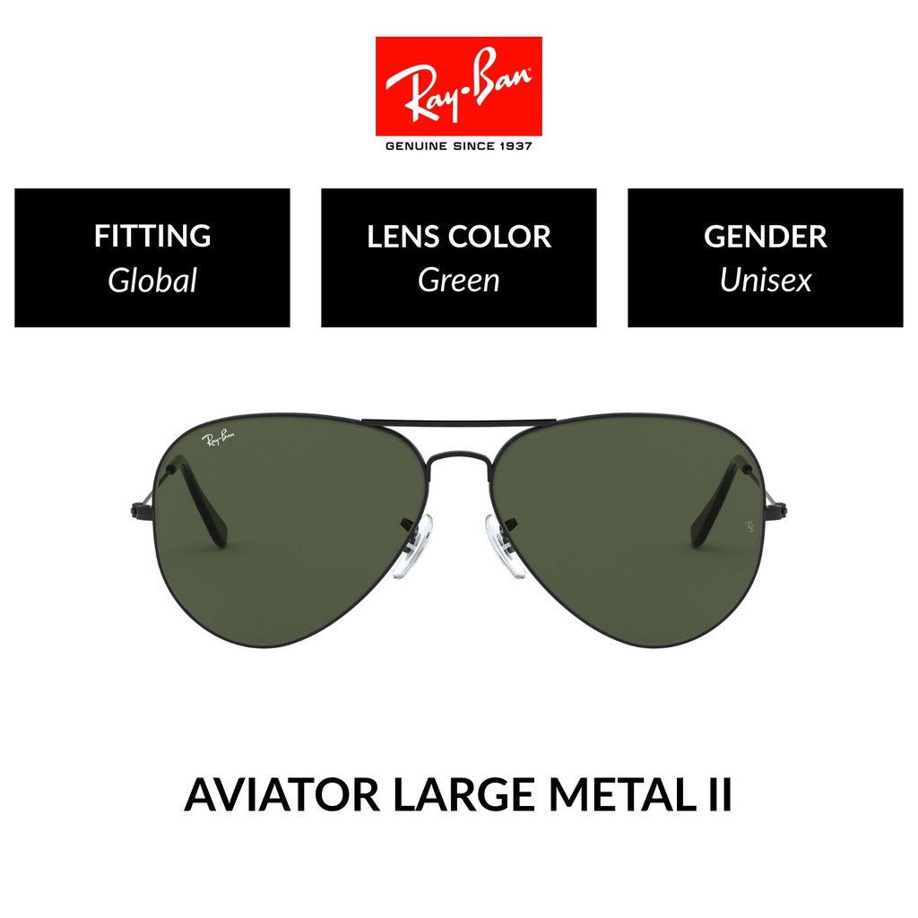 Ray-Ban Aviator Large Metal II - RB3026 L2821 size 62 -sunglasses - แว่นตากันแดดผู้ชาย ยี่ห้อไหนดี