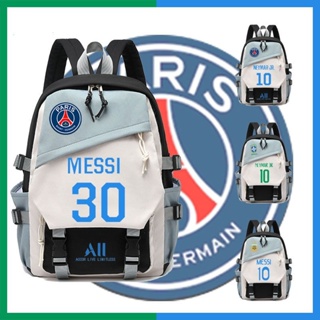 ใหม่ Paris Saint Germain Joint Name Peripheral กระเป๋านักเรียน Messi Neymar No. หมายเลข 30 กระเป๋าเป้สะพายหลัง กระเป๋านักเรียนประถม และมัธยม 10 ชิ้น