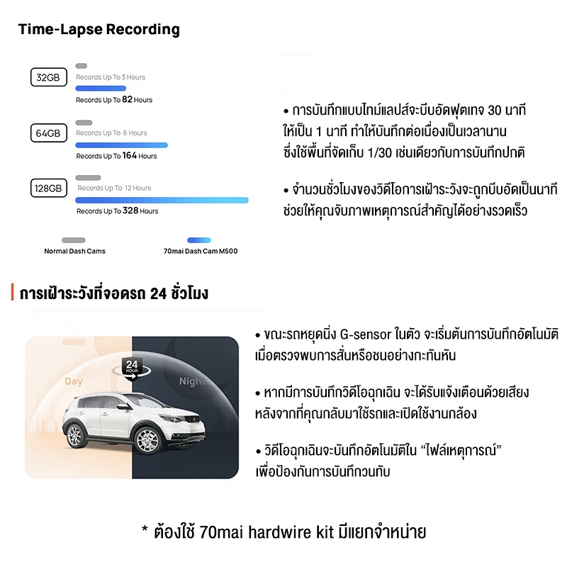 กล้องติดรถยนต์-70mai-m300-dash-cam-car-camera-2k-ความคมชัด-1296p-มุมภาพ-140-องศา-รับประกันศูนย์ไทย-1ปี