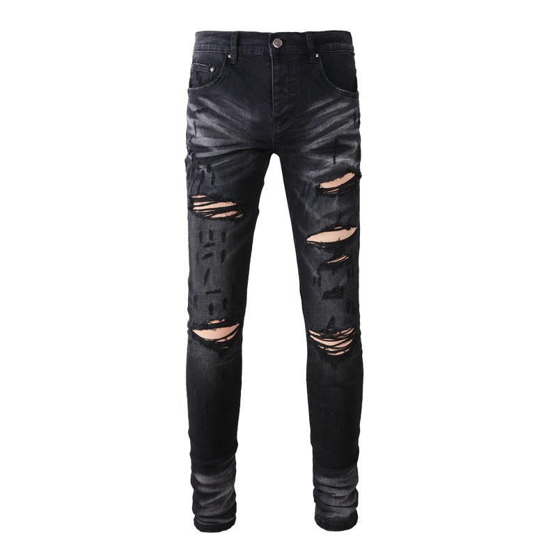 trendamiri-new-men-jeans-black-grey-slim-fit-and-hole-high-street-denim