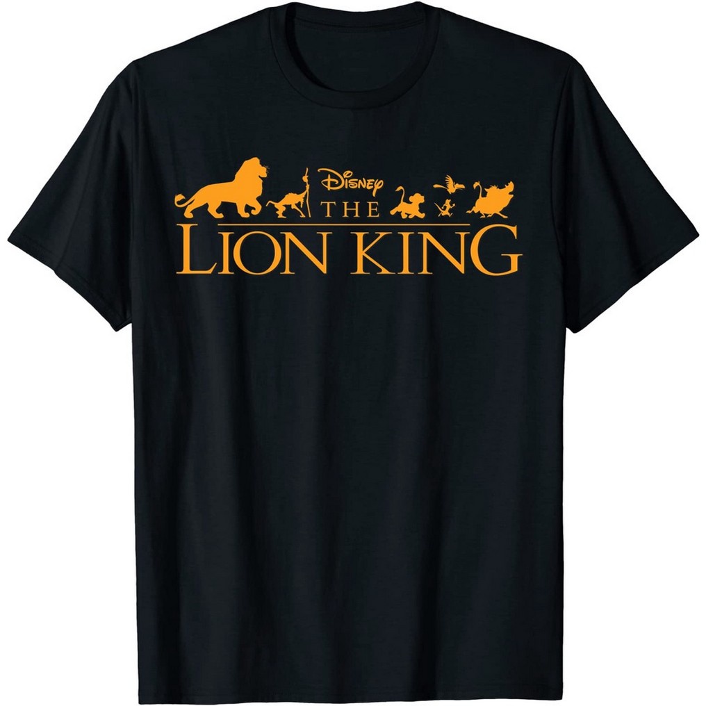 เสื้อแขนสั้น-tee-ดิสนีย์ร์ตูนพิมพ์ฤดูร้อน-ย์เสื้อยืด-disney-the-lion-king-official-movie-logo-graphic-t-shirt-disney-t