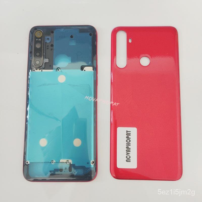 จอแอลซีดี-f-aceplate-กรอบฝากลางสำหรับ-oppo-realme-5ฝาครอบแบตเตอรี่กลับประตูด้านหลังที่อยู่อาศัยกล้องเลนส์แก้วปุ่มที่สำคั