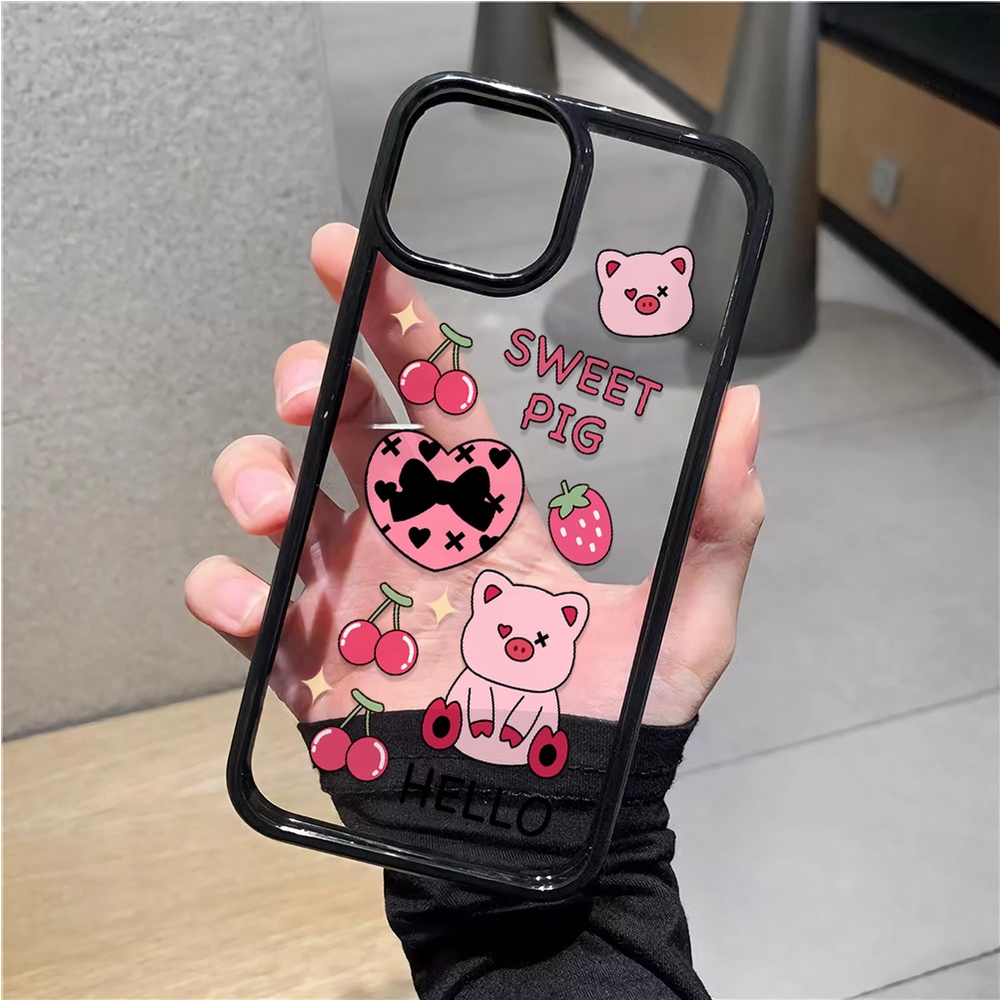 เคสโทรศัพท์มือถืออะคริลิคใส-แบบแข็ง-ลายหมูน่ารัก-สําหรับ-iphone-14promax-11-13-12-7plus-8-x-xs-max-ผ้าคลุม