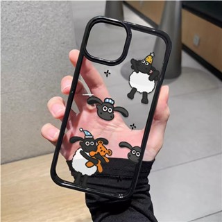 เคสโทรศัพท์มือถืออะคริลิคใส แบบแข็ง ลายแกะน่ารัก สําหรับ iphone 14promax 11 13 12 7Plus 8 X XS Max