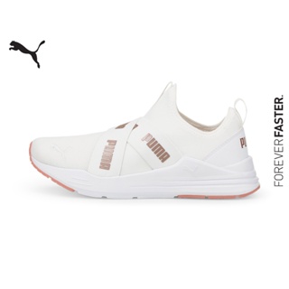 PUMA BASICS - รองเท้ากีฬาแบบสวมผู้หญิง Wired Run สีขาว - FTW - 38229904