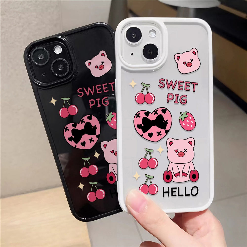 เคสโทรศัพท์มือถืออะคริลิคใส-แบบแข็ง-ลายหมูน่ารัก-สําหรับ-iphone-14promax-11-13-12-7plus-8-x-xs-max-ผ้าคลุม