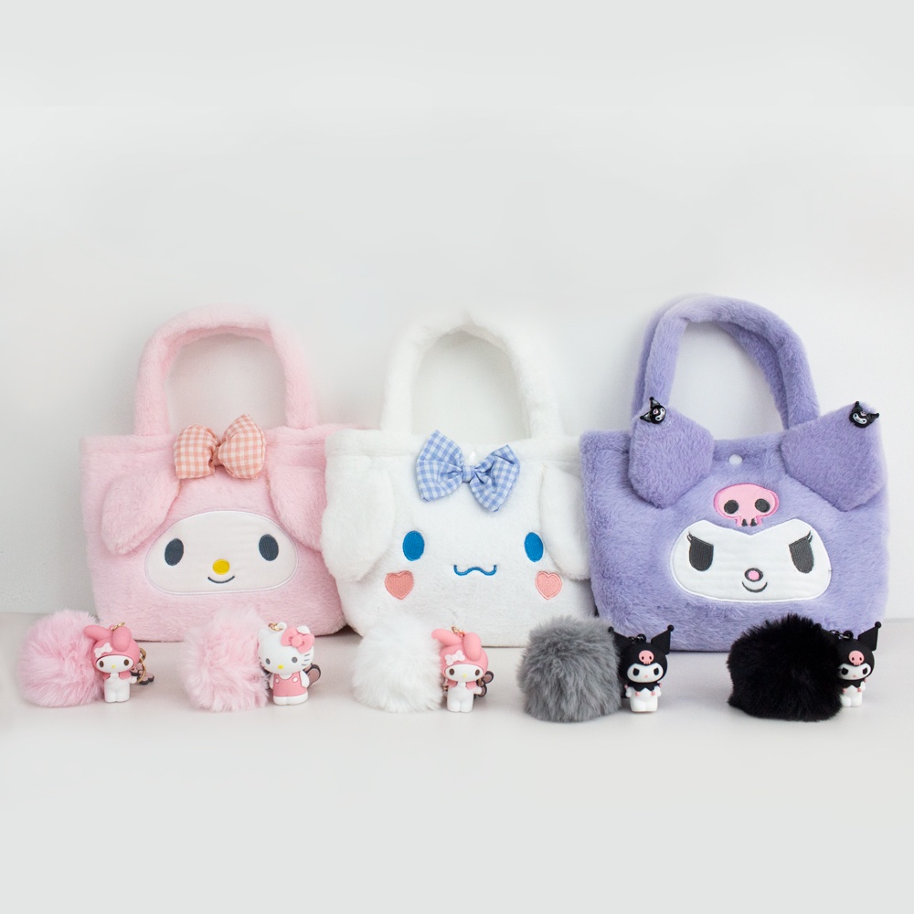 sanrio-กระเป๋าถือ-ลายตุ๊กตา-kuromi-my-melody-น่ารัก-สําหรับเด็กผู้หญิง