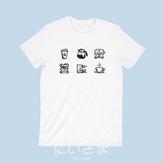 เสื้อเชิ้ตแขนสั้น ไม่ต้องรีด เสื้อยืดลาย กาแฟ ลายมินิมอล Minimal Coffee เสื้อยืดสำหรับคนชอบกินกาแฟ คอกาแฟ คนดื่มกาแฟ เ