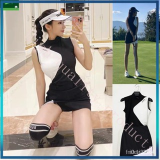 7MTU YLANEW🎀ชุดกอล์ฟฤดูร้อนเสื้อกล้ามแขนกุดผู้หญิงยืดแห้งเร็วระบายอากาศเข้ารูปแมทช์ลุคง่ายgolfเสื้อผ้าลูก golf clothing