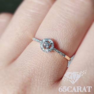 65Carat - แหวนเพชรแท้ เพชรเบลเยี่ยมน้ำ100 แหวนทองแท้9K{37.5%}  รหัสR121