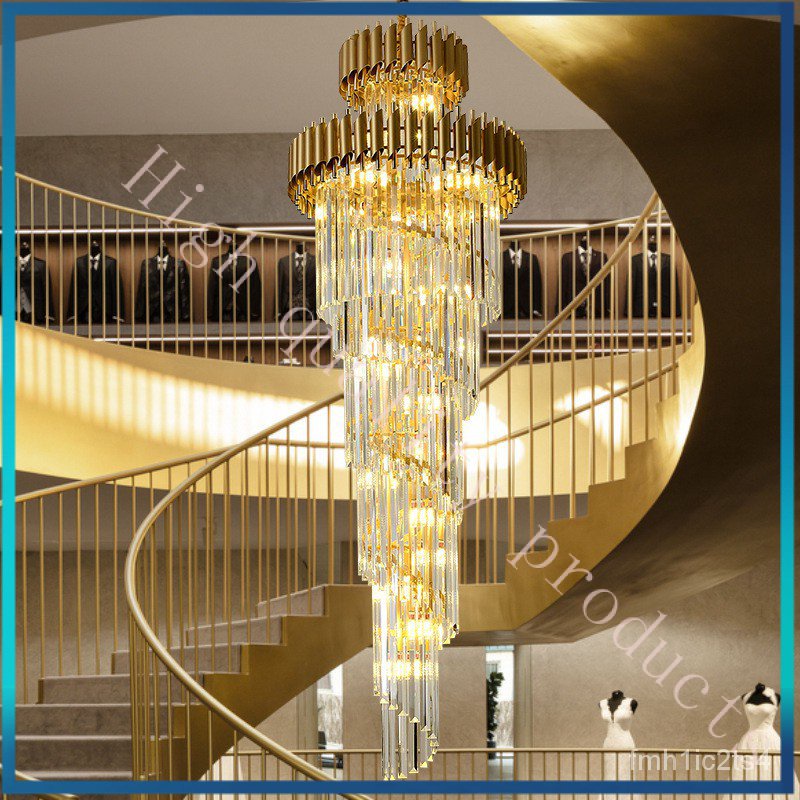 k1xr-lgบ้านวิลล่าโรงแรมห้องโถงหมุนบันไดโคมไฟระย้าห้องนั่งเล่นแสงตกแต่งโคมไฟทองคริสตัลแสง-wryh-staircase-chandelier