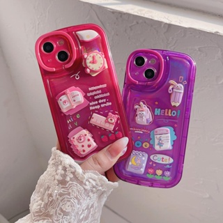 เคสโทรศัพท์มือถือ ลายตุ๊กตาหมี สตรอเบอร์รี่ 3D สําหรับ IPhone 14promax 14pro 13promax 12 11