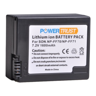 PowerTrust Rechargeable Battery Pack สำหรับ Sony NP FF71,FF70 NP,NP-FF71S Replacement INFOLITHIUM F Series Battery