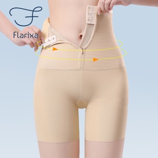 Flarixa กางเกงขาสั้น เอวสูง กระชับสัดส่วนหน้าท้อง มีซิป ไร้รอยต่อ พลัสไซซ์ สําหรับผู้หญิง
