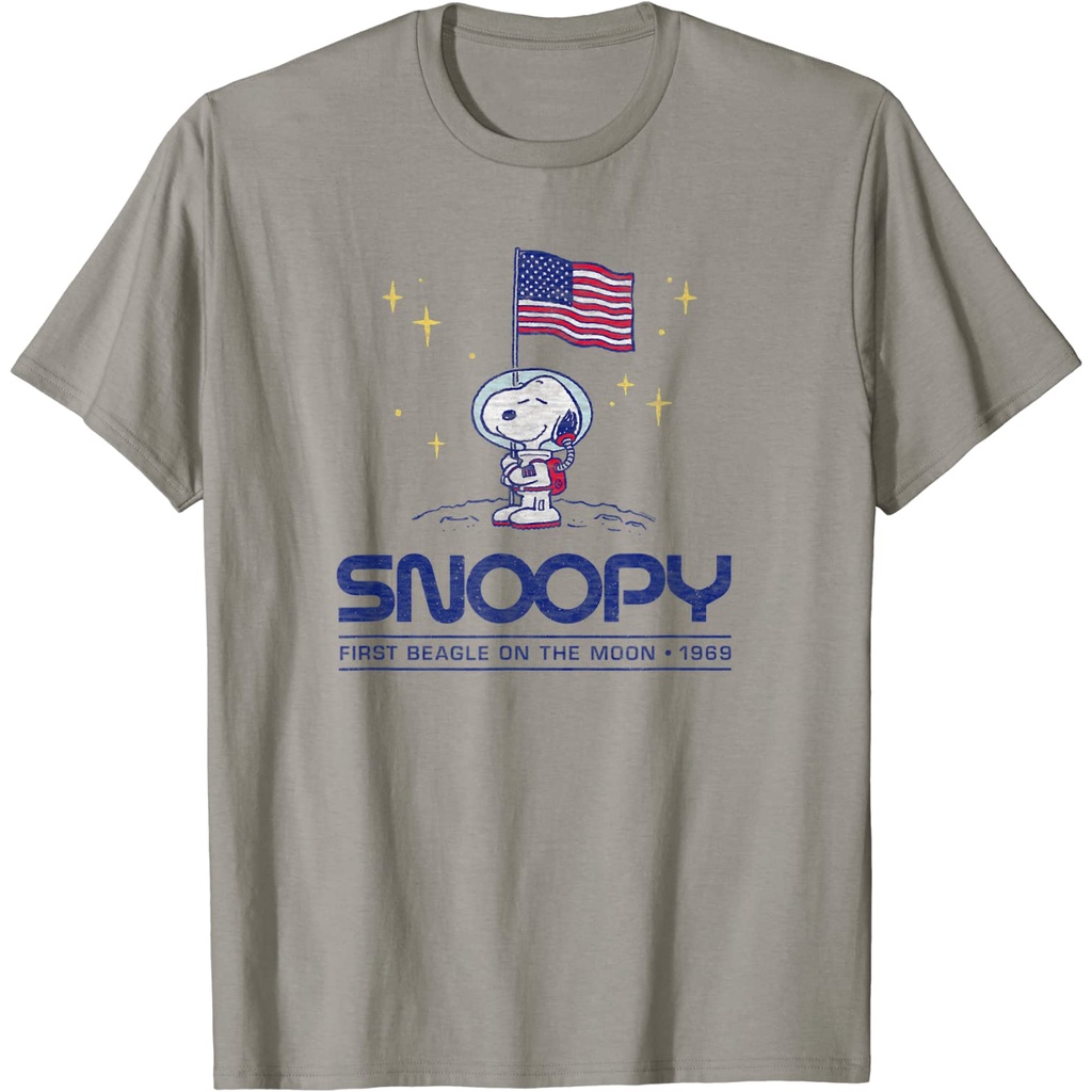 เสื้อยืด-peanuts-snoopy-first-beagle-on-the-moon