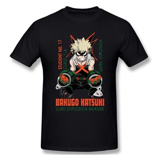 เสื้อเชิ้ตแขนสั้น ไม่ต้องรีด เสื้อยืดลําลอง ผ้าฝ้าย พิมพ์ลาย My Hero Academia Bakugo Katsuki Boku Noessential แฟชั่นสํ