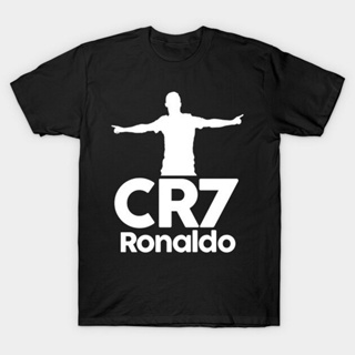 เสื้อแขนสั้น เสื้อยืดผ้าฝ้ายพรีเมี่ยม ใหม่ เสื้อยืดแขนสั้น ผ้าฝ้าย พิมพ์ลาย Cristiano Ronaldo สีดํา สไตล์ฮิปฮอป แฟชั่นสํ