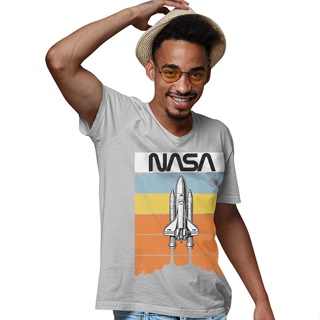 Brooklyn VERTICAL 4-Pack NASA Print Outer Space ROCKET Ship Boys SHORT Sleeve T-shirt | ผ้าฝ้ายเนื้อนุ่มขนาด6-20