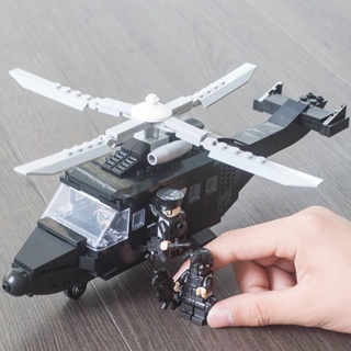 💞ขายใหญ่💞Hengsan และเฮลิคอปเตอร์หน่วยการสร้างตำรวจพิเศษเข้ากันได้กับ Lego เครื่องบินทหารประกอบโมเดลของเล่นเด็กตัวต่อปร