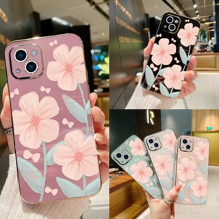 เคส Samsung A54 A53 A52 A52S A34 A33 A32 A71 A51 A31 A50 A50S A30S A30 A20 A10 Electroplating Oil Painting Flowers Soft Case