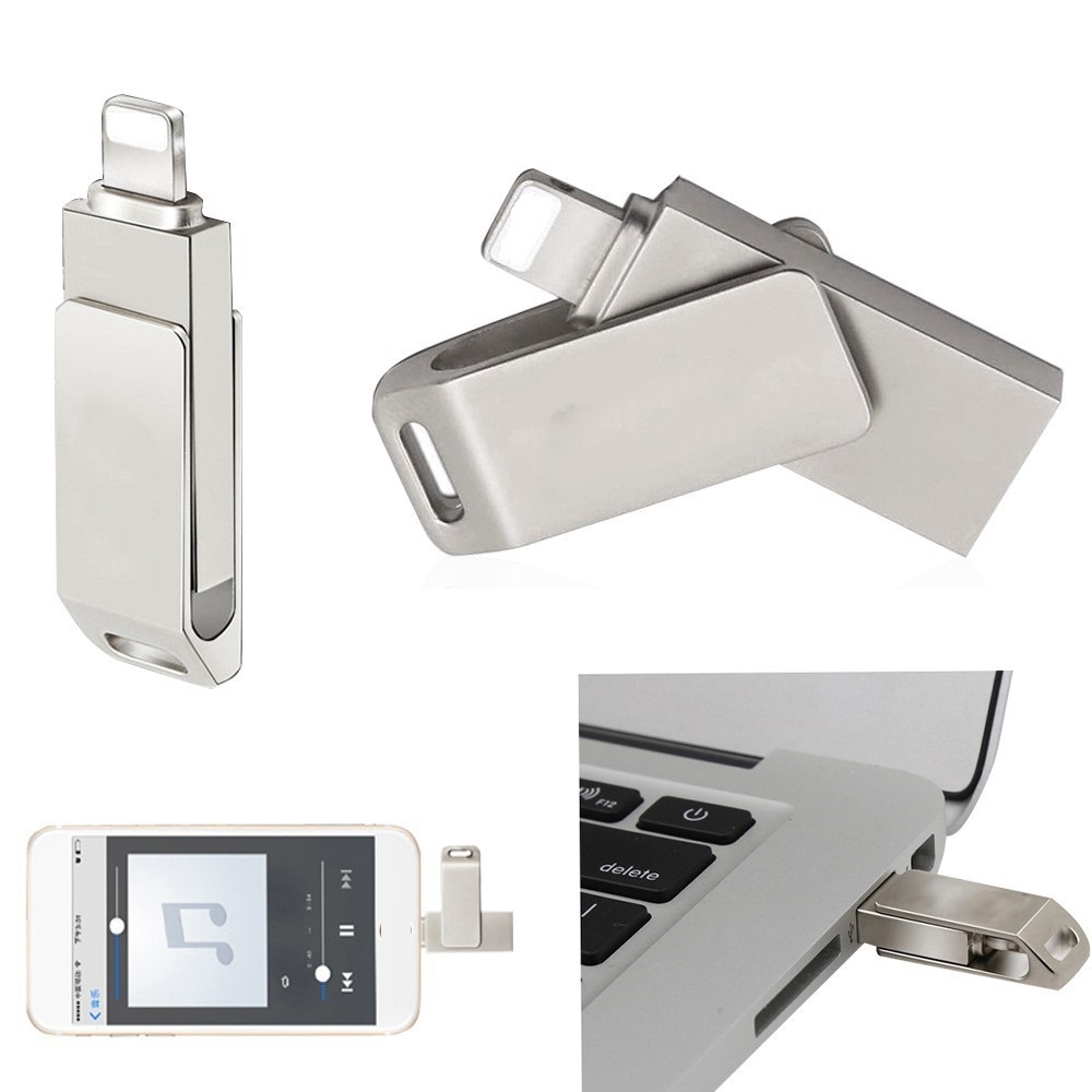 ภาพสินค้าแฟลชไดรฟ์ USB 2 in 1 for iPhone for ios Laptop USB จากร้าน hulianjia.th บน Shopee ภาพที่ 3