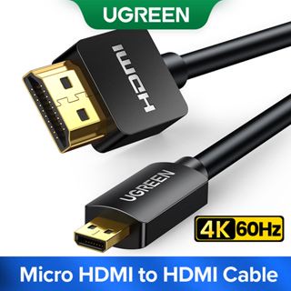 ราคาUGREEN อะแดปเตอร์ ไมโคร HDMI เป็น HDMI 2.0 เคเบิล 3D 4K HDMI สำหรับ Phone Tablet HDTV PC