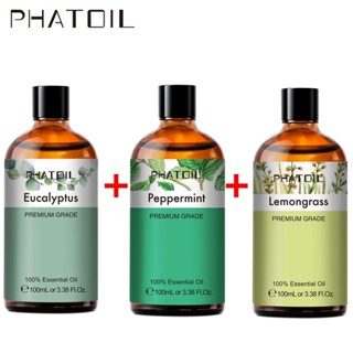 PHATOIL น้ํามันหอมระเหย ยูคาลิปตัส ตะไคร้ มิ้นท์ 100 มล. x 3 ชิ้น