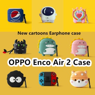 พร้อมส่ง! เคสหูฟัง แบบนิ่ม ลายไดโนเสาร์น้อย สีเขียว สําหรับ OPPO Enco Air 2
