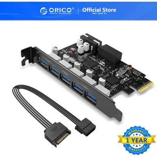 ภาพหน้าปกสินค้าOrico SuperSpeed ชิปเซ็ต USB 3.0 7 พอร์ต PCI-E Express พร้อมตัวเชื่อมต่อพาวเวอร์ SATA 15pin PCIE Adapt VL805 และ VL812 (PVU3-7U-V1) ซึ่งคุณอาจชอบสินค้านี้
