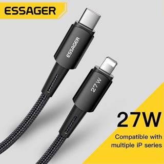 Essager สายเคเบิลชาร์จเร็ว 27w PD USB c เป็น L Type c สําหรับ L 7- IP14 Pro max 30w