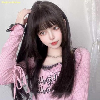 🍋คะนอง🍋ผู้หญิงผมยาวเต็มรูปแบบใหม่จำลองผมมนุษย์เต็มรูปแบบฝาครอบหัวปลอม