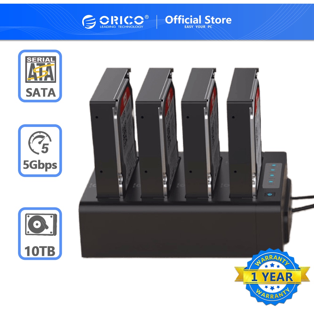 ภาพหน้าปกสินค้าORICO กล่องเชื่อมต่อฮาร์ดไดรฟ์ภายนอก 64TB USB 3.0 ไปยัง SATA I/II/III 4 Bay สำหรับ HDD SSD 2.5 หรือ 3.5 นิ้ว พร้อม ฟังก์ชันคัดลอก/โคลนของฮาร์ดไดรฟ์ (6648US3) จากร้าน orico.th บน Shopee