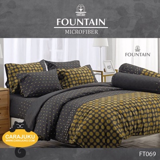 FOUNTAIN ชุดผ้าปูที่นอน พิมพ์ลาย Graphic FT069 สีเทาเข้ม #ฟาวเท่น ชุดเครื่องนอน ผ้าปู ผ้าปูเตียง ผ้านวม ผ้าห่ม กราฟฟิก