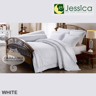 JESSICA ชุดผ้าปูที่นอน สีขาว WHITE #เจสสิกา ชุดเครื่องนอน ผ้าปู ผ้าปูเตียง ผ้านวม ผ้าห่ม สีพื้น