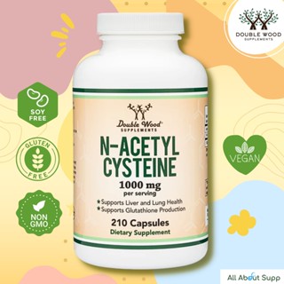 N-Acetyl Cysteine (NAC) by Double Wood - 210 Capsules ⚡🍀บำรุงตับและปอด เพิ่มระดับกลูต้าไธโอน ต้านอนุมูลอิสระ 🍀⚡