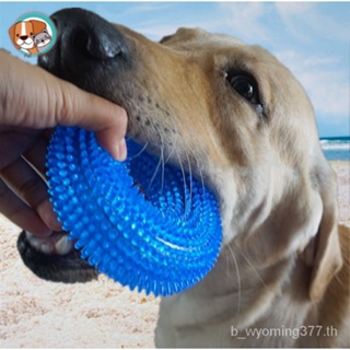 ของเล่นสุนัข ของเล่นหมา ยางกัด รูปโดนัท มีเสียง ช่วยทำความสะอาดฟันสุนัข อุปกรณ์สัตว์เลี้ยง ช่วยขัดฟันสุนัข