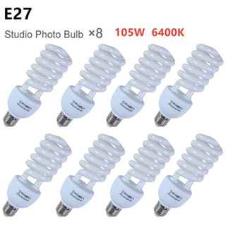 LIVE🎥105w 6400k E27 Photo Studio Bulb Video Light Photography Daylight Lamp 8PCS
