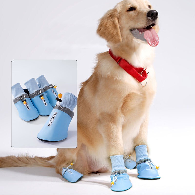 รักสัตว์เลี้ยงอุปกรณ์กลางแจ้ง-strappable-anti-slip-สุนัขขนาดใหญ่-poodle-รองเท้ากันน้ำ-breathable-labrador-big-dog-rain-ร